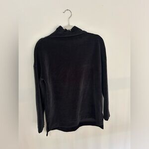 Target faux velvet mock neck sweater. Really soft.
